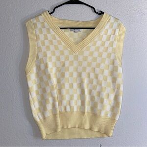 Checkered yellow sweater vest